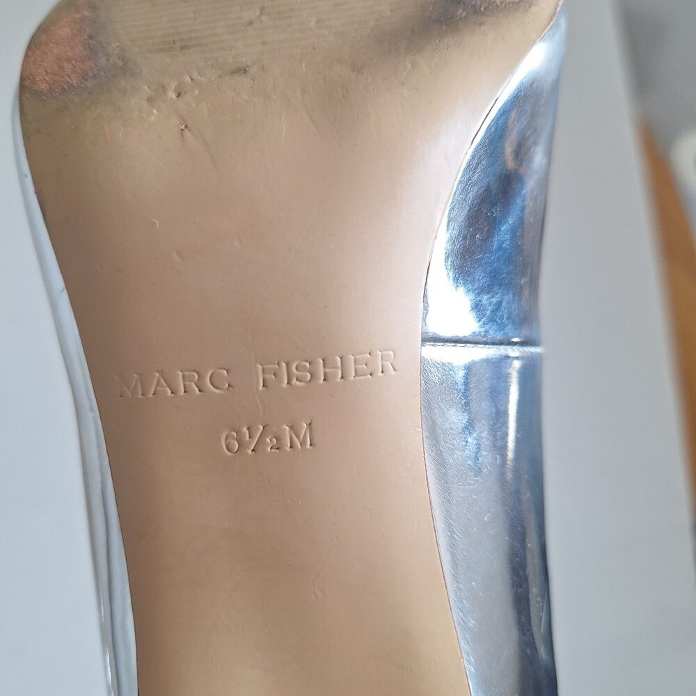 Marc Fisher Metallic Y3K Dystopian High Heels 6.5 - Picture 6 of 10